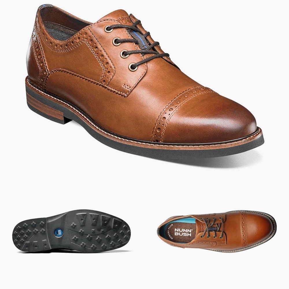 Nunn Bush Men's Leather OVERLAND 
CAP TOE OXFORD 10.5